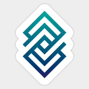 Blue Abstract Geometric Sticker